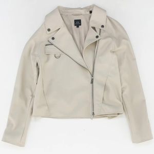 ARMANI EXCHANGE ASYMMETRIC BIKER JACKET IN BEIGE (Large) Gently Used